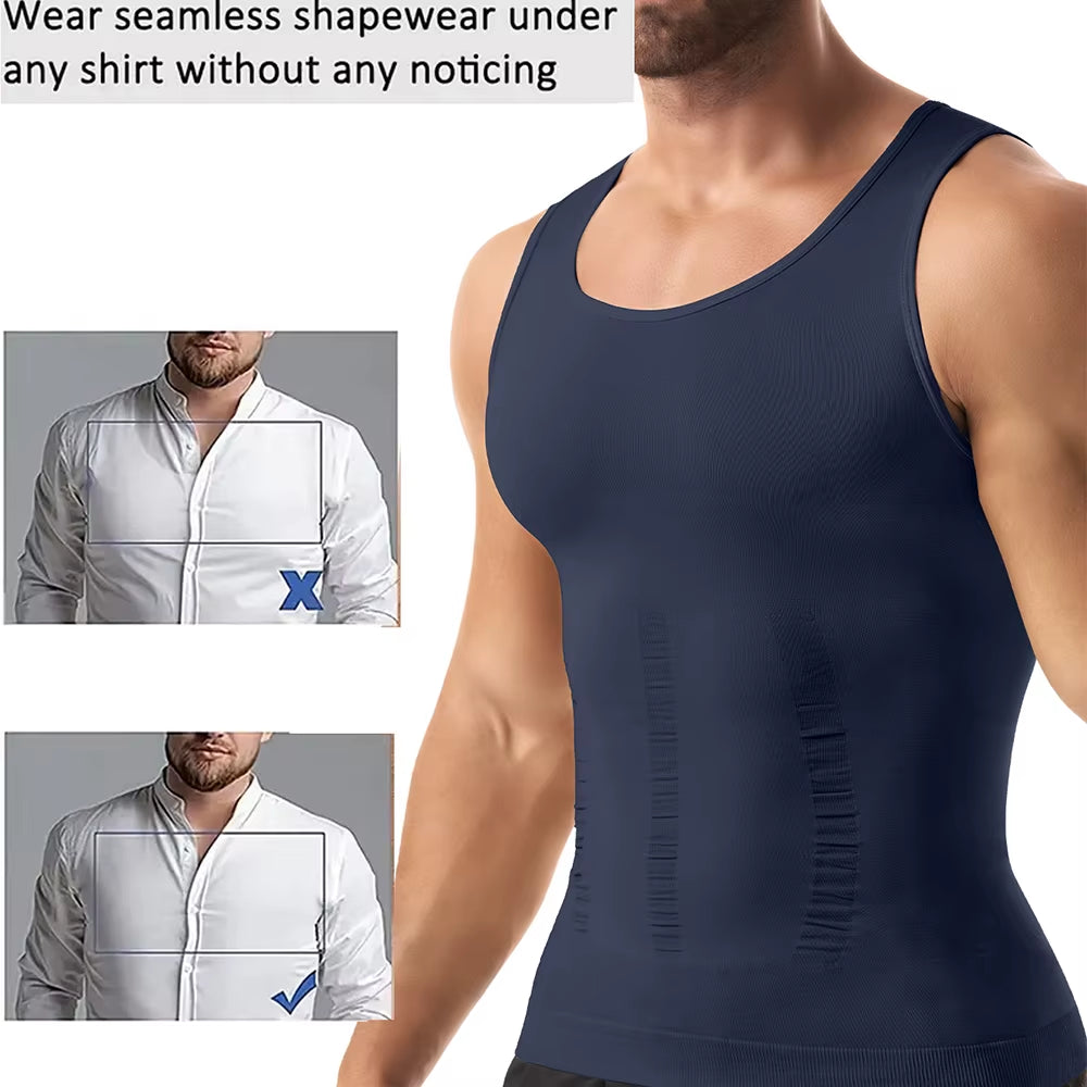 Men Compression Shirt for Body Shaper Slimming Vest Tight Tummy Underwear Tank Top