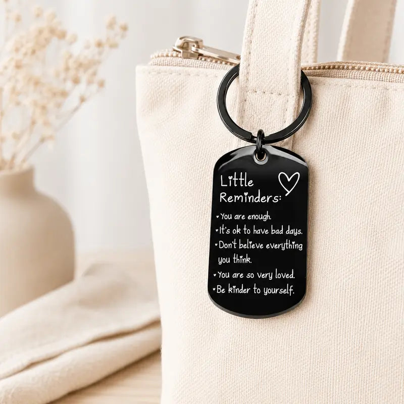 Women'S Minimalist Lightweight "You Are Enough" Slogan Keychain - Unisex Fashion Accessory, Gifts for Women, Gifts Adults, Slogan Keychains