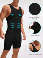 Men's High-Elasticity Wide Strap Body Shaping Romper