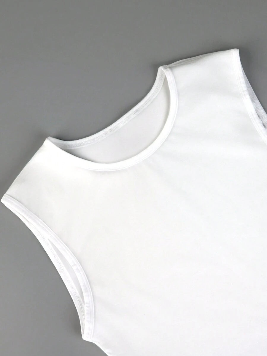 Men Solid Color Sleeveless Slimming Body Shaper Top
