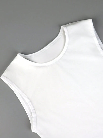 Men Solid Color Sleeveless Slimming Body Shaper Top