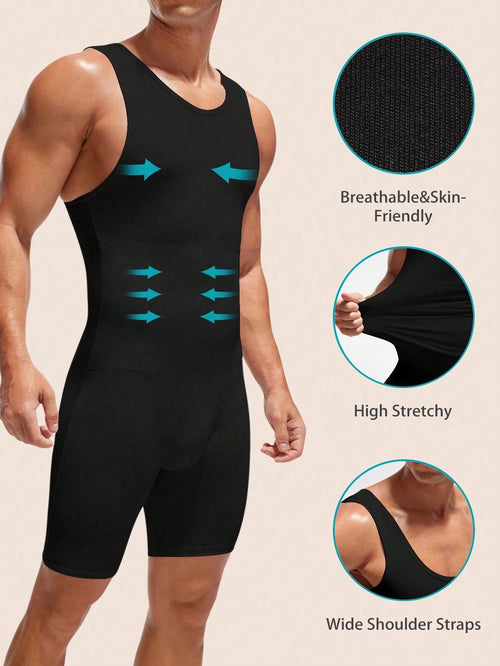 Men's High-Elasticity Wide Strap Body Shaping Romper