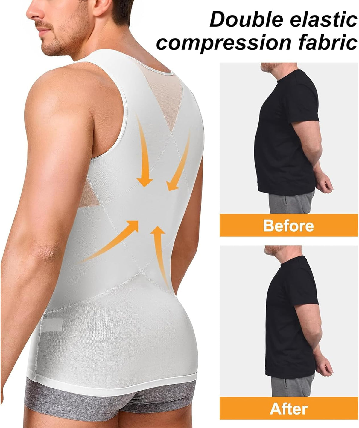 Compression Shirt for Men Slimming Undershirt Shapewear Tank Top