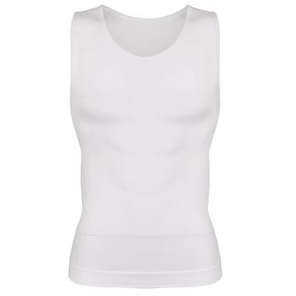 Compression Shirts Men Tummy Control Shapewear Compression Shirt Flat Belly Abdomen Slim Vest Waist Trainer Fitness Workout