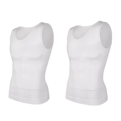Compression Shirts Men Tummy Control Shapewear Compression Shirt Flat Belly Abdomen Slim Vest Waist Trainer Fitness Workout