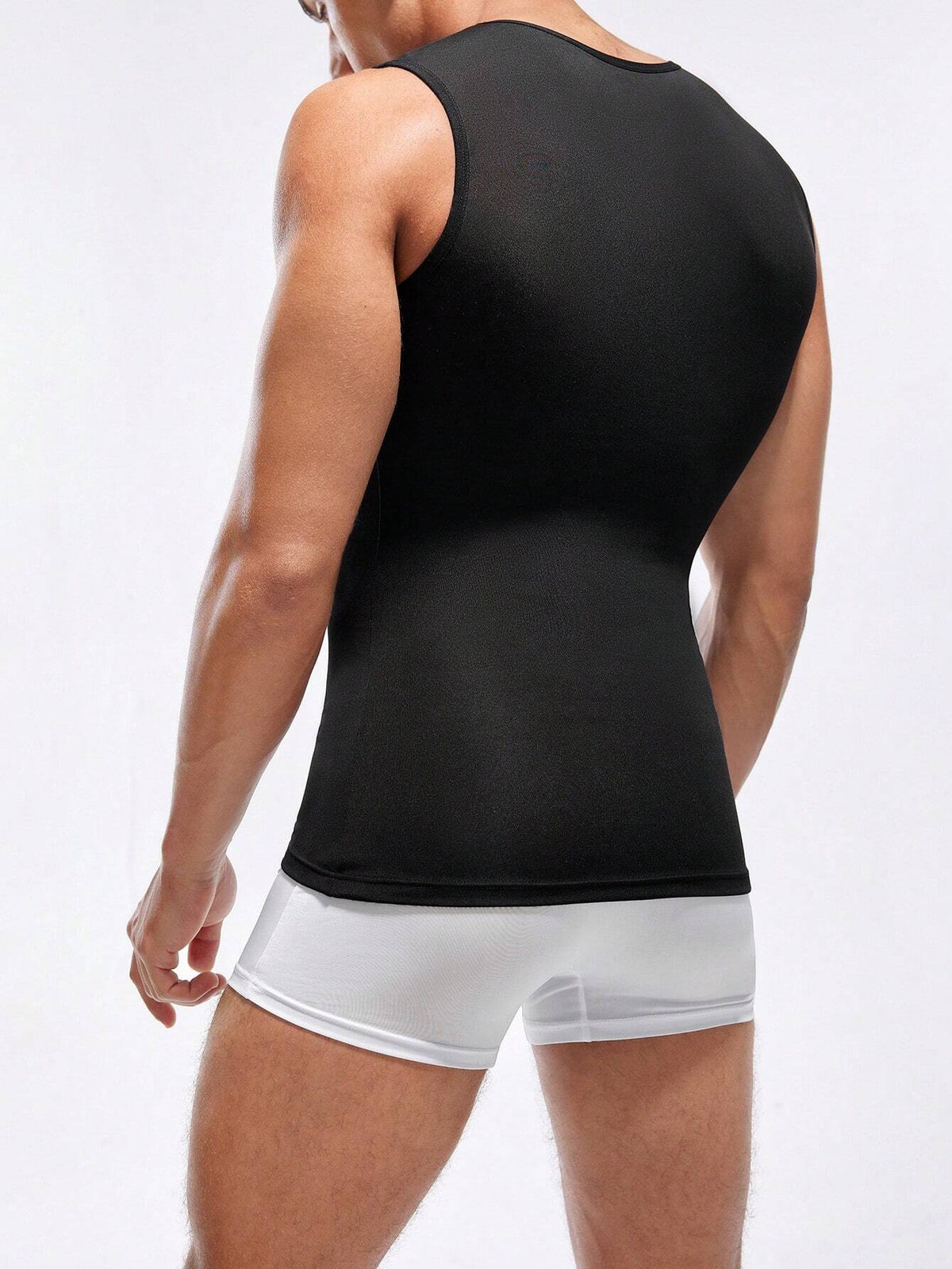 Men Solid Color Sleeveless Slimming Body Shaper Top