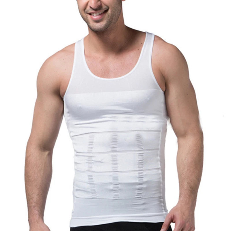 S-SHAPER Custom Men'S Body Shaping Shapewear Tank Tops Breathable Knitted Fitness Quick Dry Compression Sweat Vest