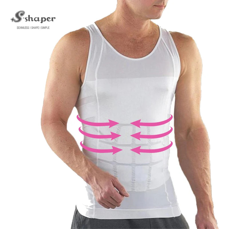 S-SHAPER Custom Men'S Body Shaping Shapewear Tank Tops Breathable Knitted Fitness Quick Dry Compression Sweat Vest