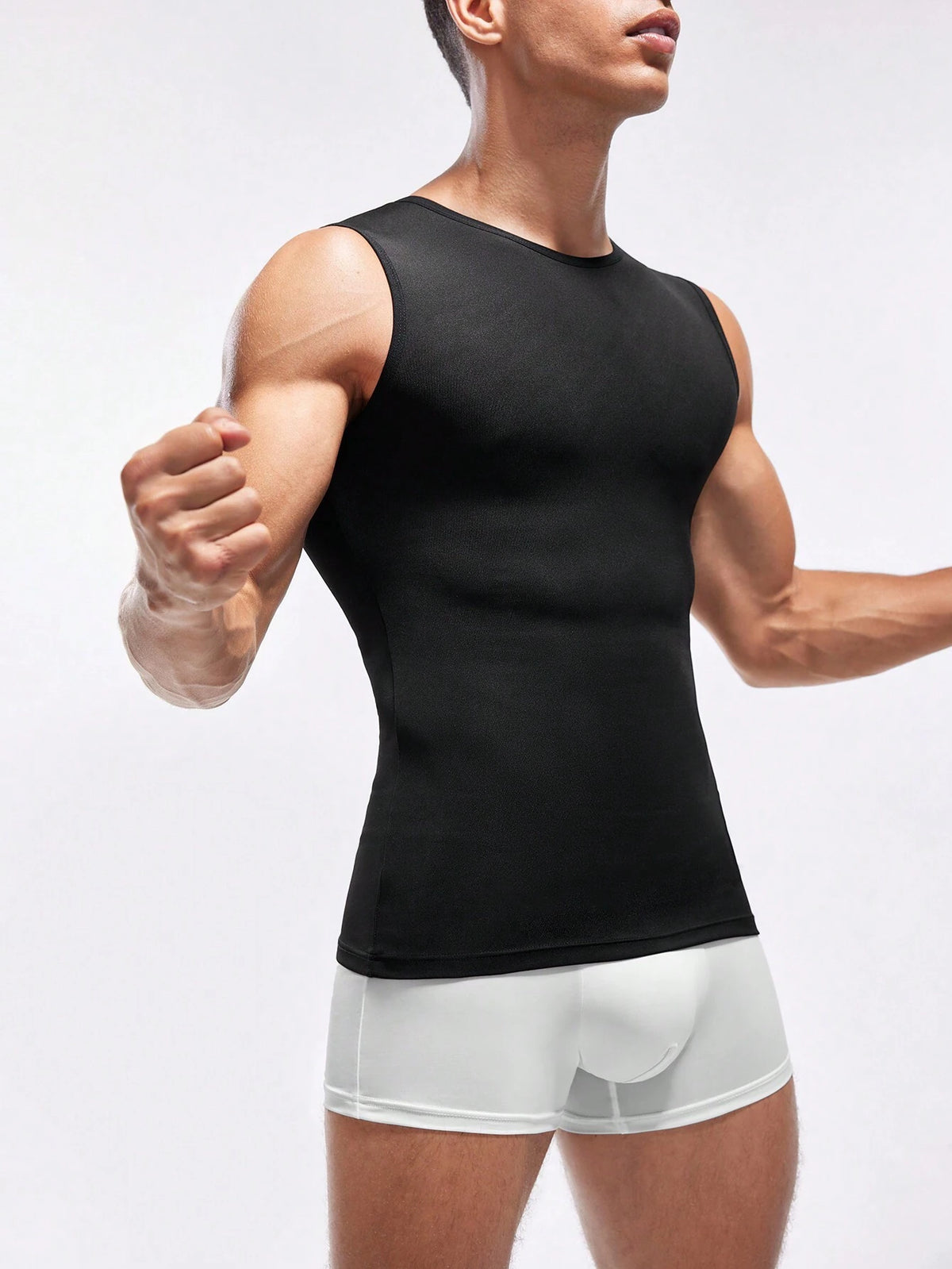 Men Solid Color Sleeveless Slimming Body Shaper Top